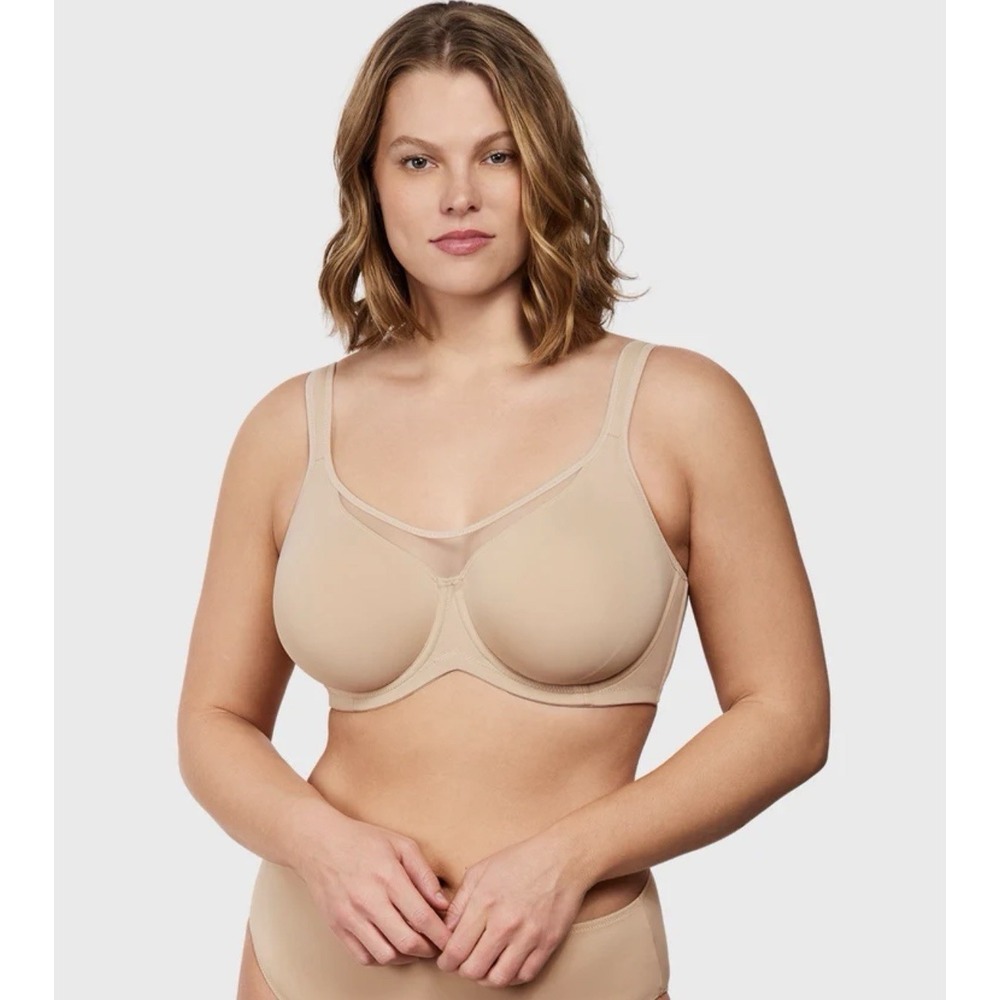 HSIA Sculpted Bra: Cooling Full Coverage Minimizer Breathable Beige 44D NWT
